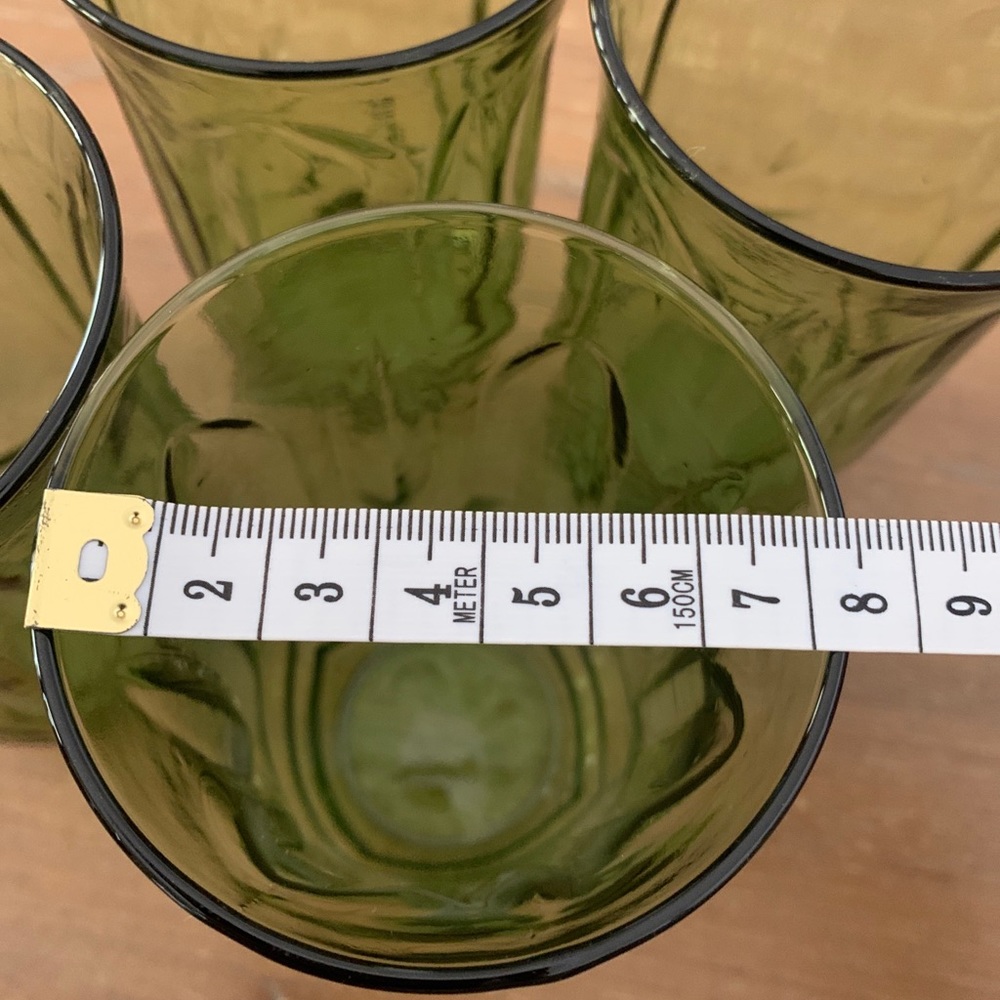 Vintage very early Anchor Hocking avocado green tumblers in excellent condition - Picture 9 of 10